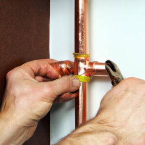 Stratford plumber installing copper pipe