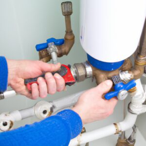 Stratford plumber working on hot water cylinder